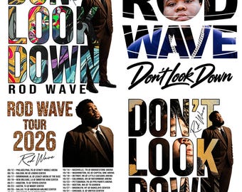 Rod Wave Don't Look Down tour 2026 Bundle PNG FIle: T-Shirt Design (Digital Download)