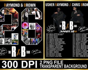 New Dates Usher Raymond Chris Brown Tour 2026 PNG File , Usher Brown RB Concert Tshirt Design ( Digital Download)