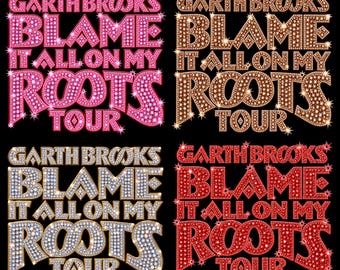 Garth Brooks Blame It All On My Roots Tour Bundle PNG File, Country Music Concert Tshirt Design ( Digital Download)