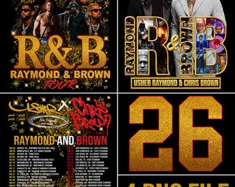 Bundle 4 PNG File Raymond & Brown Tour 2026, Usher x Chris Brown RB Concert Tshirt Design ( Digital Download)