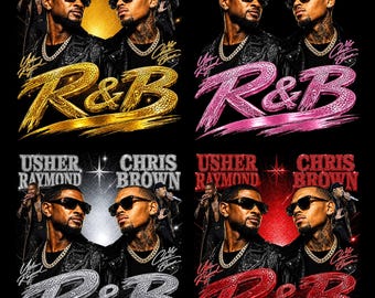 Bundle 4 PNG File Raymond & Brown Tour 2026, Usher x Chris Brown RB Concert Tshirt Design ( Digital Download)