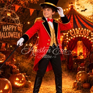 Boys Ringmaster Costume - Circus Ring Leader Outfit - Halloween Costume - Carnival Showman Suit - Cosplay Clothing