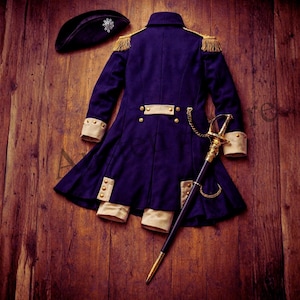 George Washington Napoleonic Uniform Navy Gold Military Costume Historical Revolutionary War Outfit - napoleonic uniform - military costume - historical outfit - revolutionary war - mens cosplay - officer uniform - reenactment gear - regency military - colonial costume - theatre costume - period clothing - custom uniform - vintage military - historical coat
