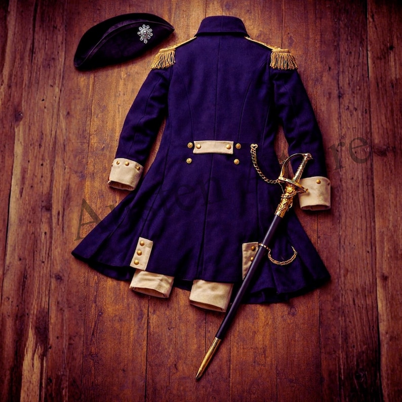George Washington Napoleonic Uniform Navy Gold Military Costume Historical Revolutionary War Outfit - napoleonic uniform - military costume - historical outfit - revolutionary war - mens cosplay - officer uniform - reenactment gear - regency military - colonial costume - theatre costume - period clothing - custom uniform - vintage military - historical coat