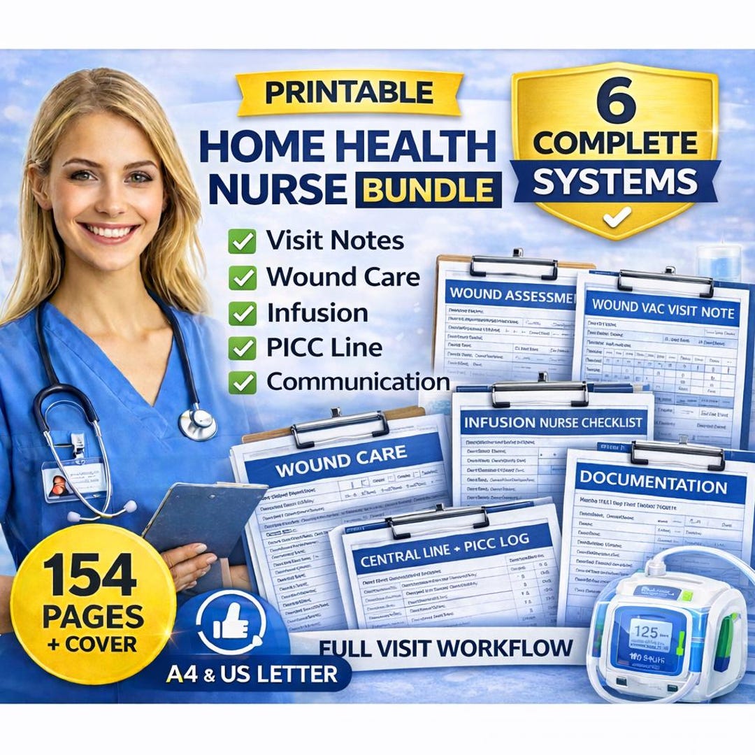 Home Health Nurse Documentation Bundle | Wound Care, PICC Line ...