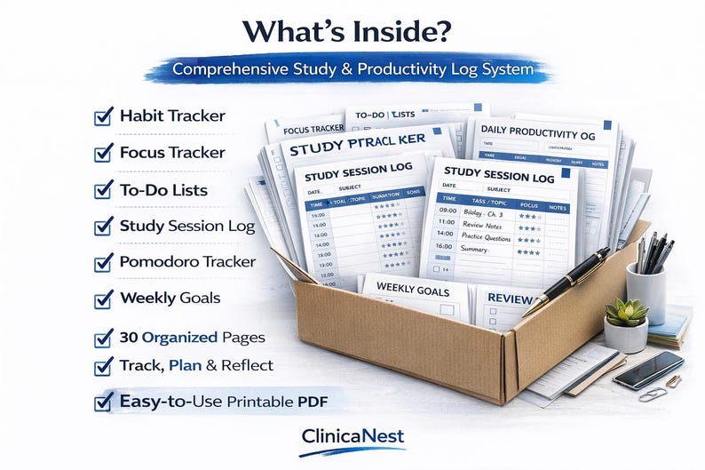 Tech Productivity Log Study Session | Productivity Log Printable PDF | Student Focus | Time ...