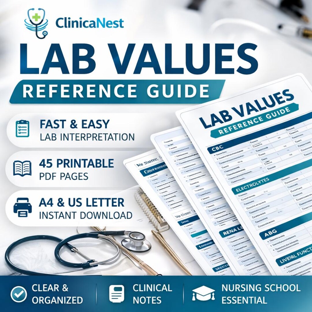 Printable Ccrn Lab Values Lab Values Reference Guide Printable PDF, Nursing Lab Values Cheat ...
