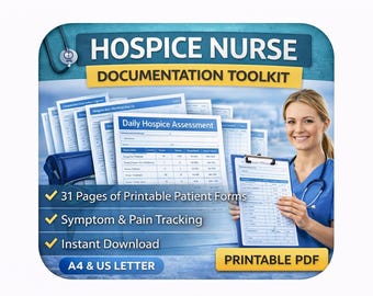Hospice Nurse Documentation Toolkit Printable | Nursing Planner & Patient Charting Forms | Palliative Care Log | Symptom Tracker PDF