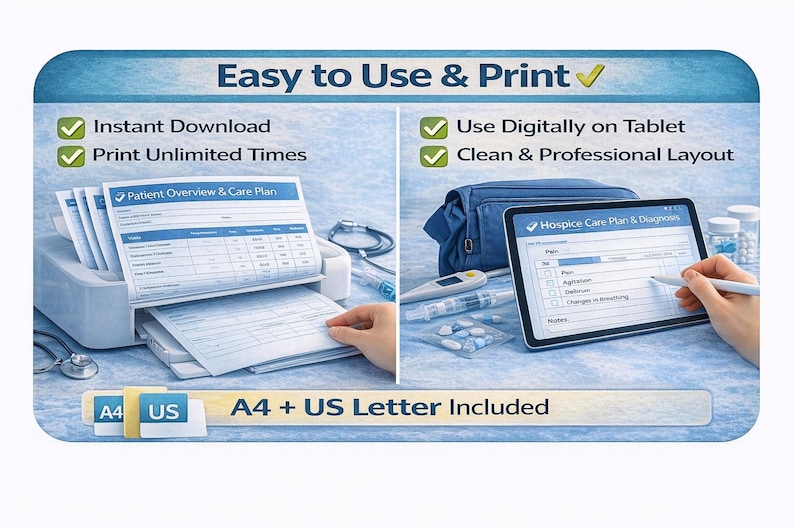 Hospice Nurse Documentation Toolkit Printable | Nursing Planner ...