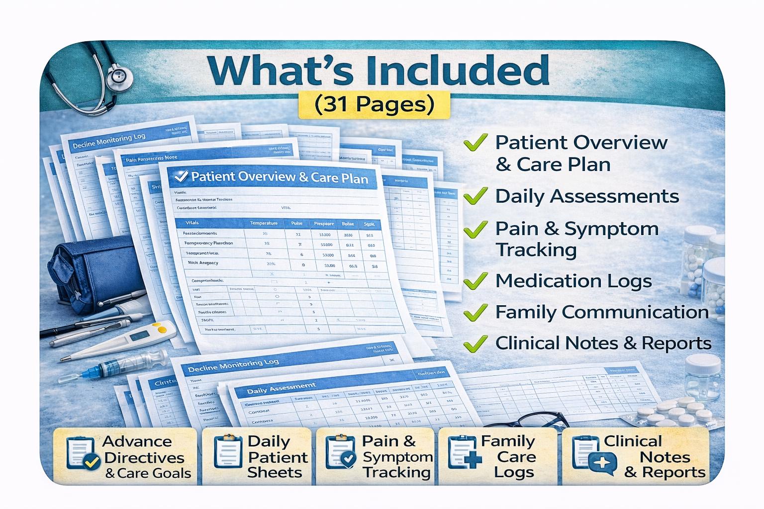 Hospice Nurse Documentation Toolkit Printable | Nursing Planner ...