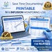Iv Infusion Monitoring Log for Nurses, Iv Therapy Documentation Sheet ...