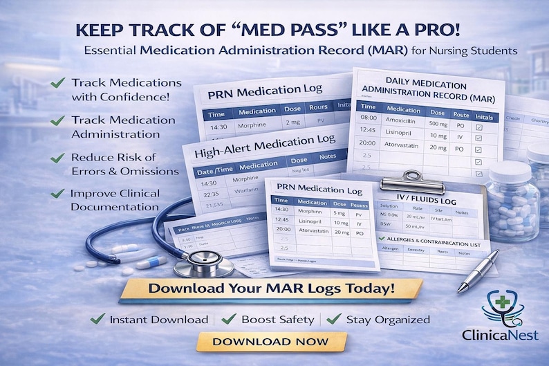 Mar Training Medication Administration Record (mar) Printable PDF | Nursing ...