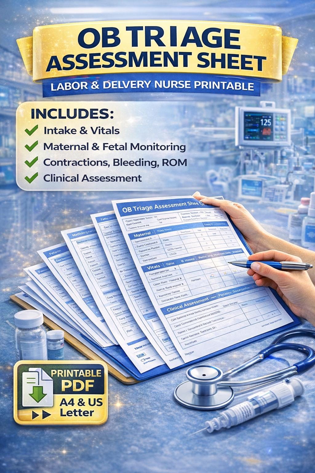 Ob Ohp Form.pdf OB Triage Assessment Sheet | Labor and Delivery Nurse Printable ...