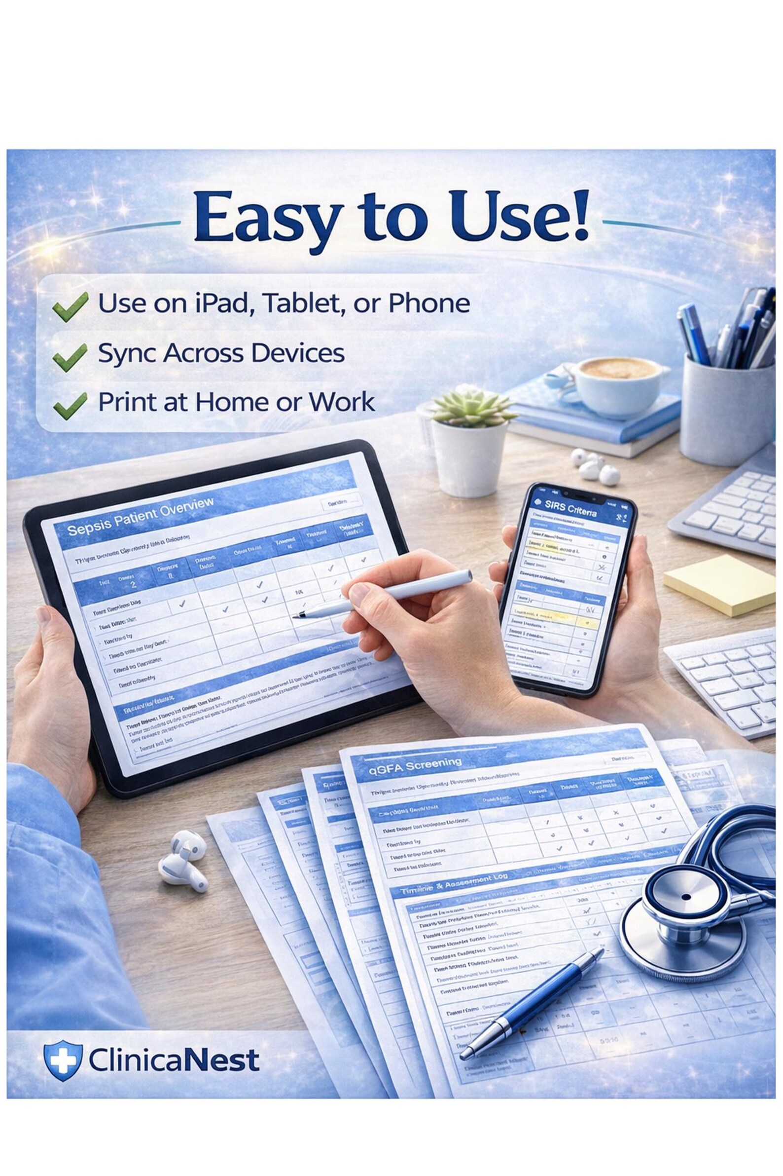 Sepsis Worksheets.pdf Sepsis Screening Worksheet Printable, ICU Nurse Template, Qsofa SIRS ...