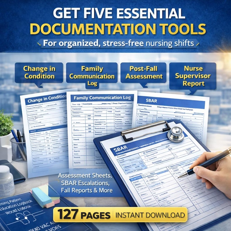 LTC/SNF Nurse Documentation Bundle | Change in Condition, Fall | SBAR ...