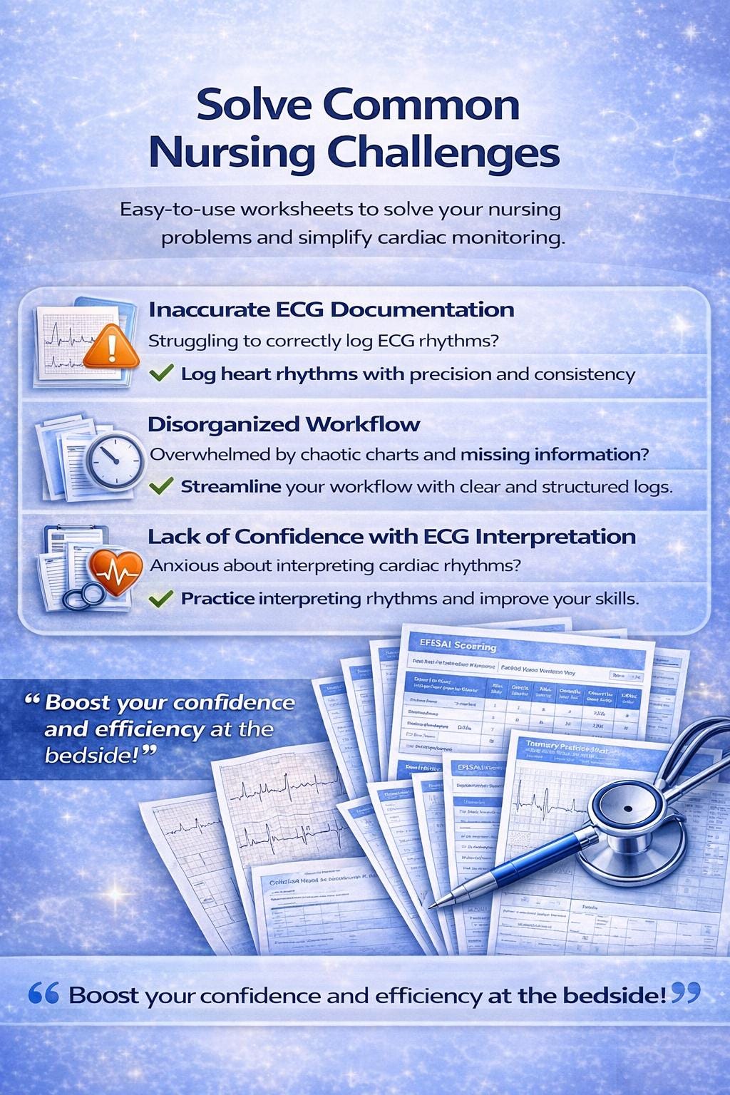 Telemetry Rhythm Log Printable | ECG Worksheet | Cardiac Monitoring ...