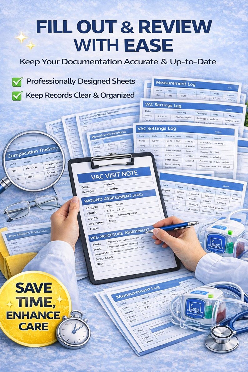 Wound VAC Visit Note Template | Nursing Documentation PDF | Negative ...