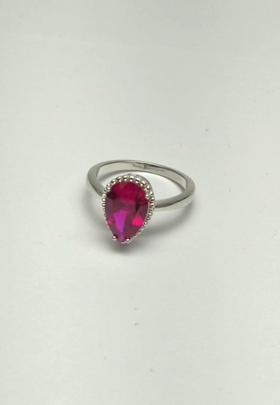 Lab Created Ruby Solitaire Ring 2.9 CT Sterling S… - image 8