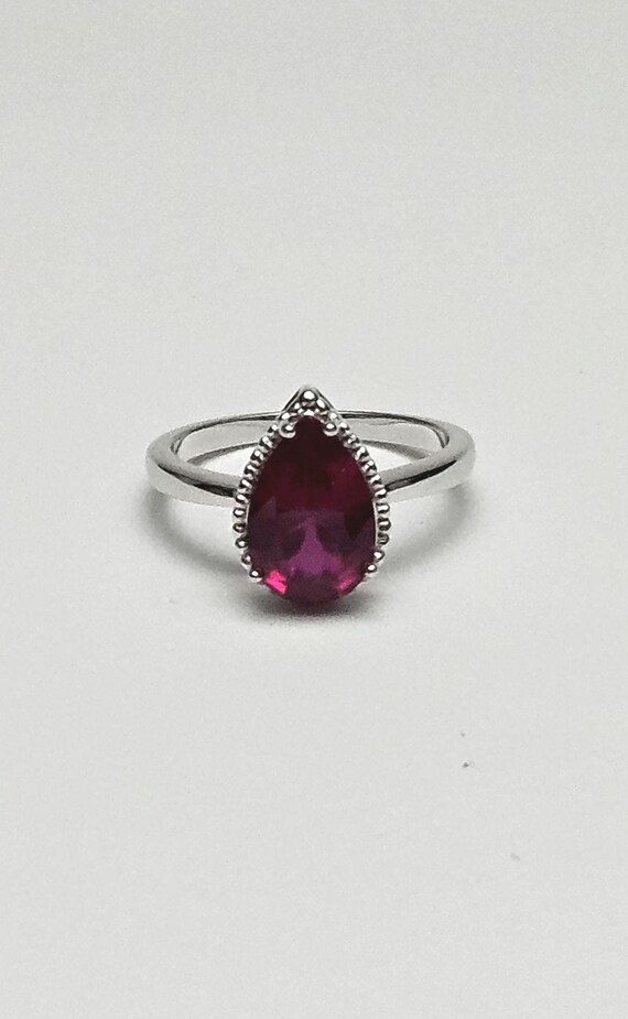 Lab Created Ruby Solitaire Ring 2.9 CT Sterling S… - image 6