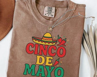Camiseta del Cinco de Mayo, Camiseta de Fiesta, Camiseta para Fiesta Mexicana, Camiseta Divertida del Cinco de Mayo, Camiseta Gráfica para Fiestas, Camiseta Sombrero de Chile