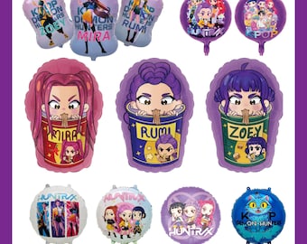 Kpop Fantasy Hunter Balloons Anime Style Party Decor Music Girl Group Balloon Bouquet Ramen Theme Birthday Balloons Cute Balloon Set