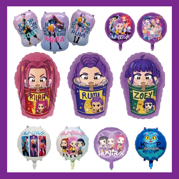 Kpop Fantasy Hunter Luftballons Anime Style Party Dekor Musik Mädchen Gruppe Ballon Bouquet Ramen Thema Geburtstag Luftballons Niedlicher Ballon Set