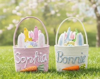 Personalized Crochet Easter Basket 2026  - 4 Styles| Handmade Name Easter Basket for Baby | Easter Egg Hunt & Gift