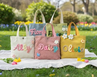 Personalized Crochet Tote Bag|Custom Name Handbag|Gift for Kids, Toddlers, Baby Gift