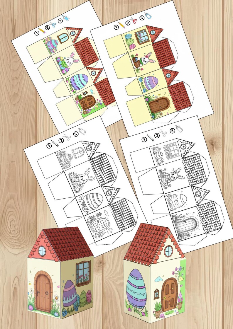 Easter Printable Activity Pack for Kids – Cut, Color & Build! - Etsy