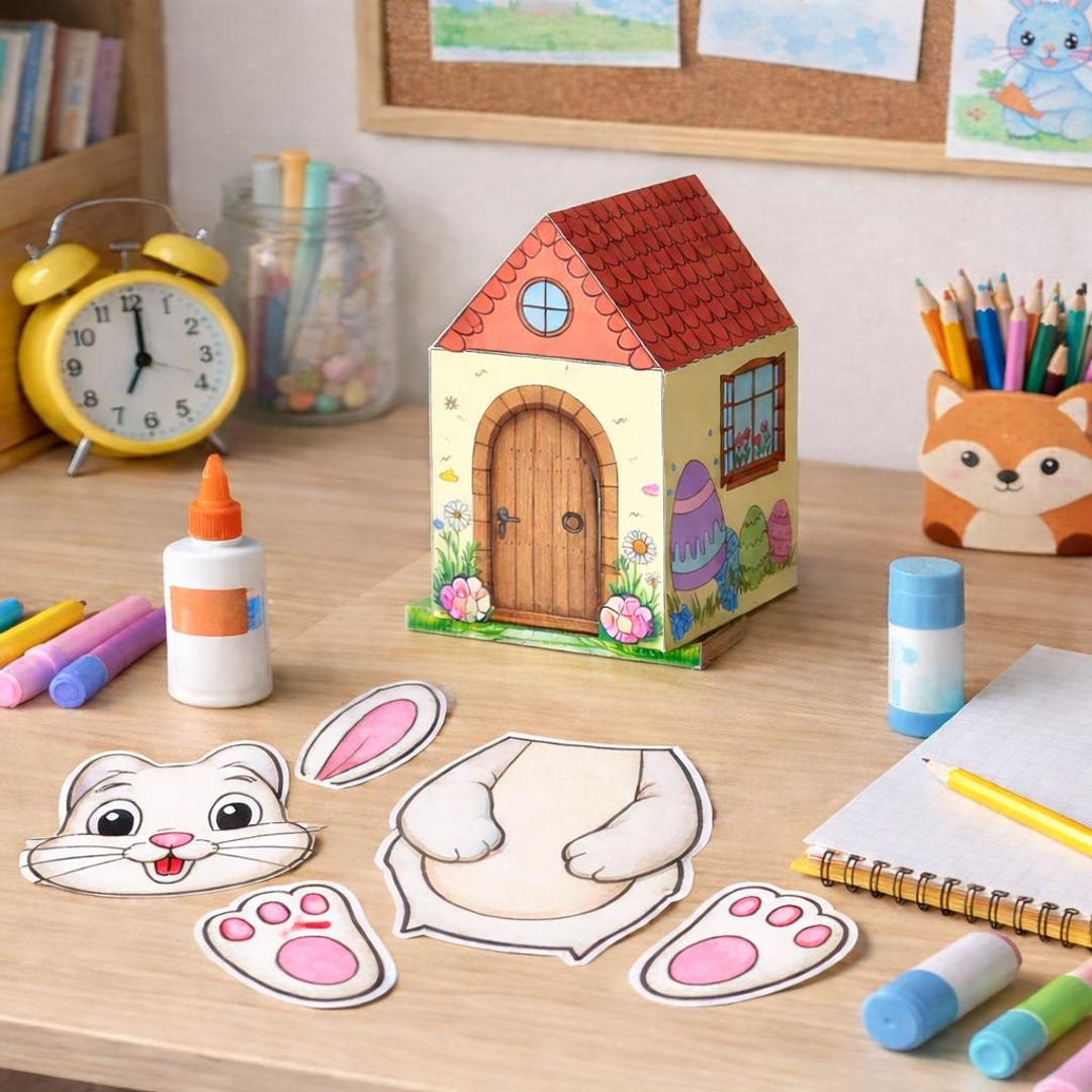 Easter Printable Activity Pack for Kids – Cut, Color & Build! - Etsy
