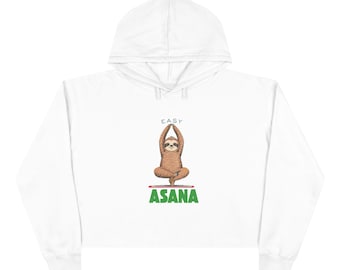 Einfach Asana Faultier Crop Hoodie | Yoga Faultier Illustration