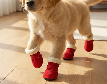 Winter Non Slip Pet Shoes | Warm Puppy Paw Protectors | Soft Anti Slip Snow Boots