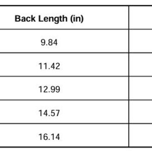 May include: A white table with black text detailing pet sizing. The table includes sizes S, M, L, XL, and XXL. Back lengths are listed in inches, ranging from 9.84 to 16.14 inches. Suggested weights are listed in kilograms, ranging from 1.5 to 10 kg.