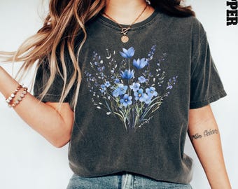 Flower Bouquet Shirt, Flower Lover Shirt, Retro Floral Shirt, Flower Shirt, Plant Ladies Shirt, Gift for Nature Lover, Unisex Cotton T-Shirt