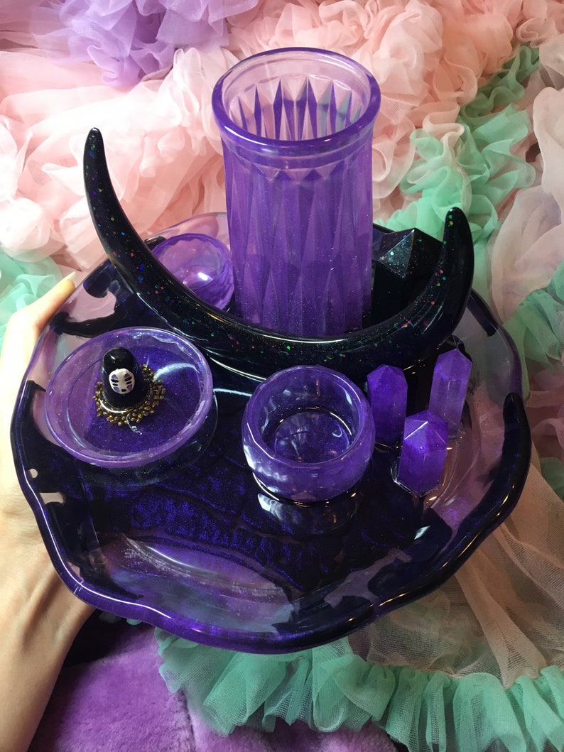 Round Purple Tray Etsy