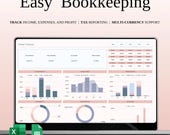 Small Business Bookkeeping Template Excel Bookkeeping Spreadsheet Business Expense Tracker Sales Tracker Accounting Template Income Tracker