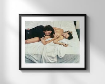 Impresión de Kate Moss y Johnny Depp / Impresión vintage / Póster de arte mural / Descarga digital