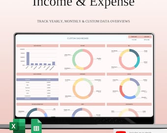 Income and Expense Tracker Spreadsheet | Personal Financial Planner Excel Spreadsheet | Monthly Expense Tracker | Google Sheets Finance