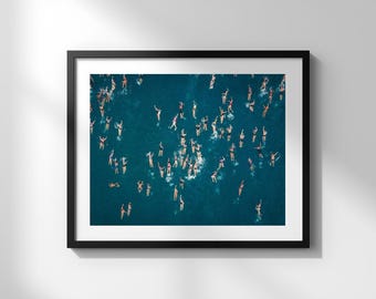 Swimming Poster | Ocean Poster | Wall Art | Vintage Print | Summer Poster | Digital Download
