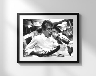 Anthony Bourdain / Póster de cocina / Impresión fotográfica vintage / Arte mural de cocina / Decoración de pared / Descarga digital