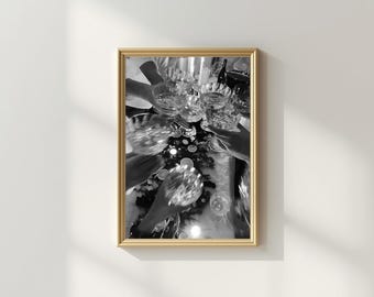 Cheers Print | Cocktail Poster | Bar Poster | Black and White Wall Art | Vintage Print | Digital Download