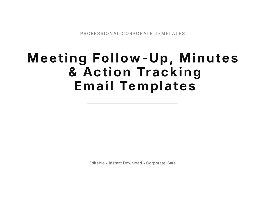 Meeting Follow-up Email Templates | Corporate Action Tracking (PDF ...
