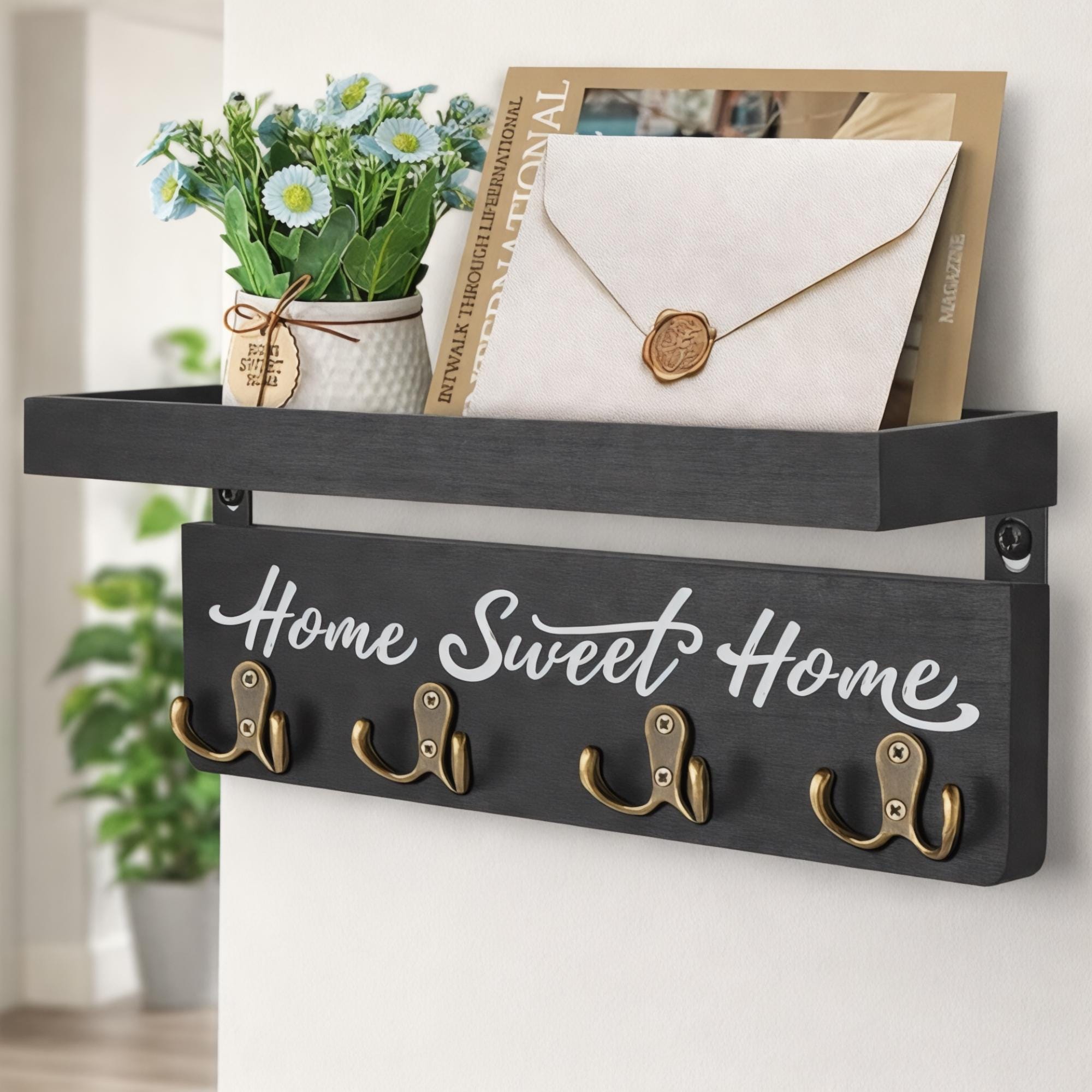 Johgee Witte Metalen Sleutelhanger, Deurhaak, Wandhaken, Mantel Haken, Zelfklevende Haak zonder Boren, Voor Muur Badkamer Keuken Woonkamer