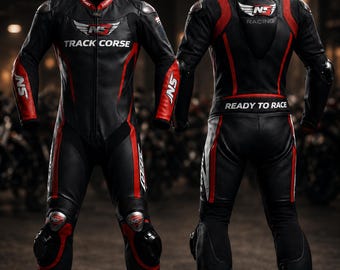 Custom Logo Leather Motorcycle Racing Suit – Made-to-Measure One-Piece Track Racing Gear