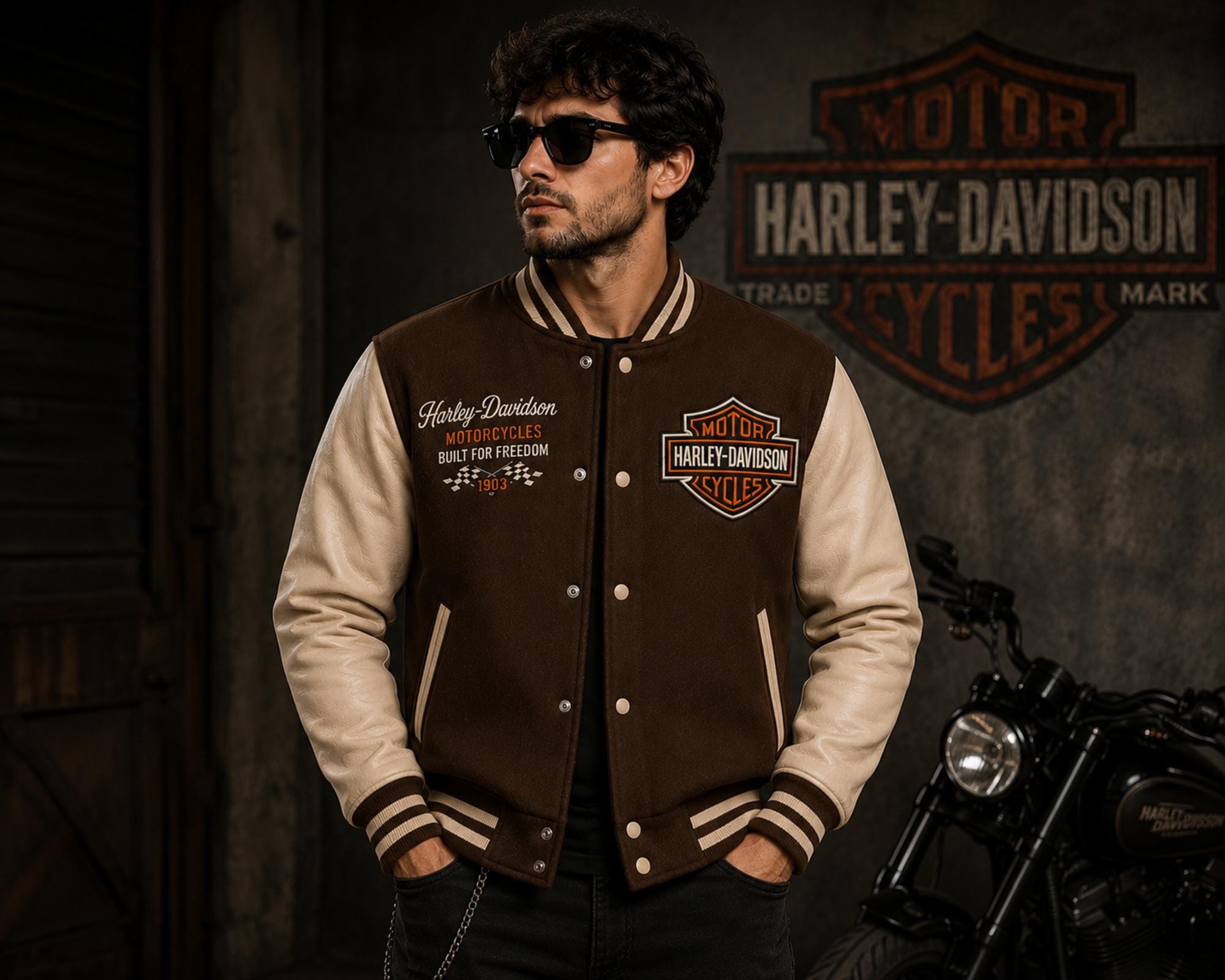 Harley Davidson Varsity Jacket - Etsy