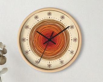Starburst Clock,Bedroom Clock,Romantic Home Decoration,Sun Wall Clock,Sunburst Wall Clock,Cosmic Celestial Abstract Print,Atomic Wall Clock