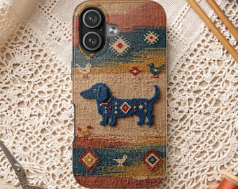 Dachshund Phone Case,Sausage Dog Phone Case,Wiener Dog Phone Case,Dachshund Embroidery Design,iPhone 17-11,Samsung Galaxy S25-S21