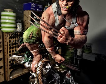 Wolverine Resin Statue | Hand Painted Marvel Collectible | X-Men Figure | 1/4 Scale | Custom Painted Display Statue