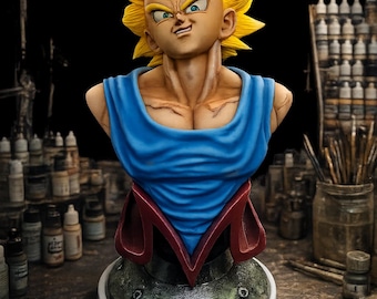 Hand Painted Majin Vegeta Inspired Resin Statue – 27cm Anime Fan Art Collectible Dragon Ball Figure