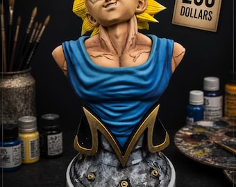 Hand Painted Majin Vegeta Inspired Resin Statue – 27 cm Anime Fan Art Collectible Dragon Ball Figure